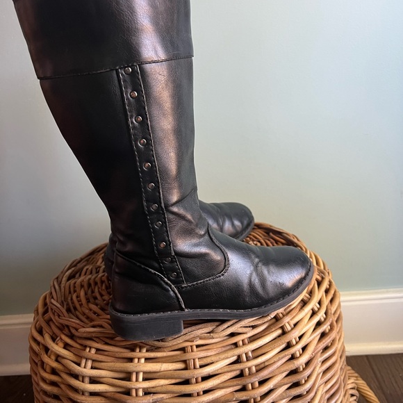 Girls black boots size 13 studs up side with zipper. - Picture 3 of 6